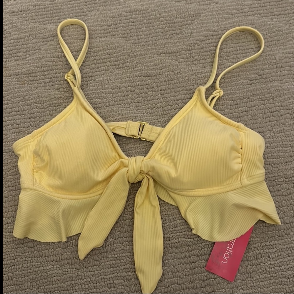 NWT Xhilaration Yellow Swim top